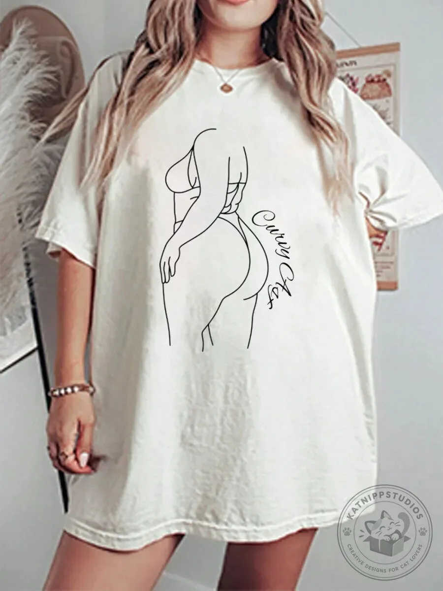Curvy Ass Body Positive Oversized Graphic T-Shirt for Women